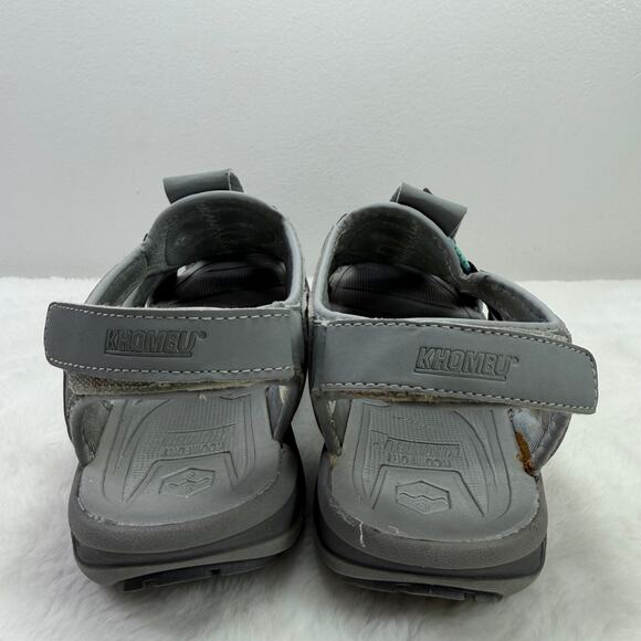 Khombu Ashley Gray Outdoor Sandals with Turquoise Bungee Size 9 - Picture 4 of 10